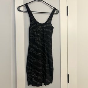 Express Rib Knit Rhinestone Dress